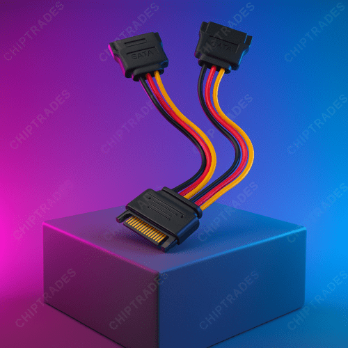 (0625) 15 pin Male Sata to 15 pin Sata Y Female