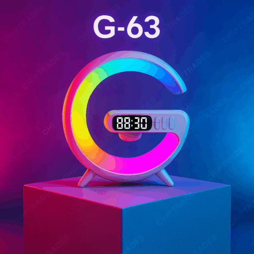 (0425) G-63 speaker with Digital Clock Wireless Charger