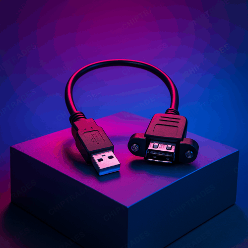 (624)usb male female 0.5 meter with ear (2.0)