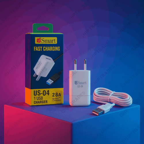 (824) U-SMART US-04 1 USB 2.8AMP ( FAST CHARGING)