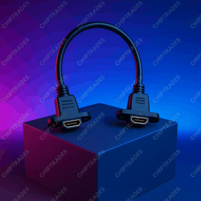 (824) HDMI Female Female with ear (50 cm)