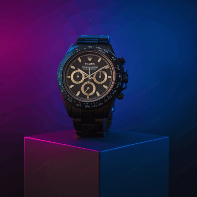 (524) (DS) ROLEX OYESTER PERPETUAL WATCH (BLACK) DIAL & (BLACK) BELT