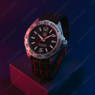 (524) (DS) TAG HEUER FORMULA 1 WATCH (BLACK +SILVER) DIAL & (BLACK+RED) BELT
