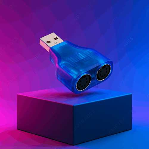 (0325) (DS)  Rocket type usb to 2 ps2 dongal