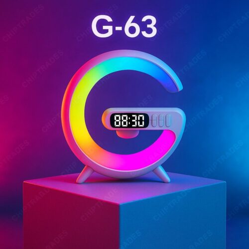 (0425) G-63 speaker with Digital Clock Wireless Charger