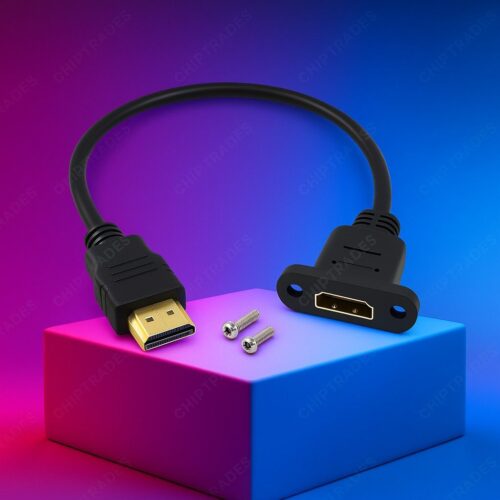 (824) HDMI male Female with ear (30 cm)