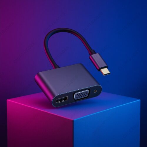 (0325) type c 4 in1 hdmi+vga +usb +c