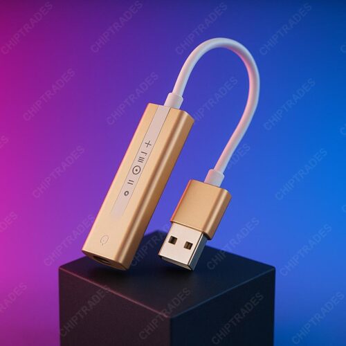 (0725) (Volume Button wire type) Heavy USB Sound Adapter