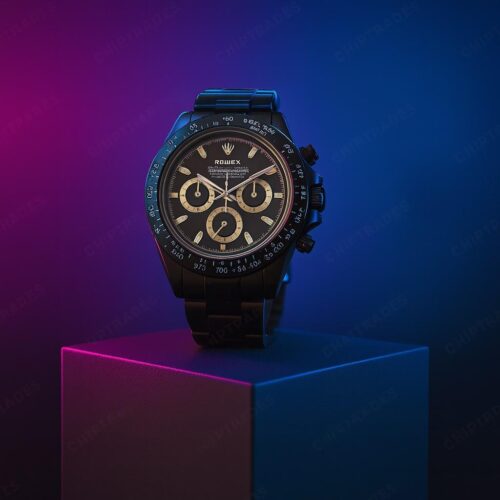 (524) (DS) ROLEX OYESTER PERPETUAL WATCH (BLACK) DIAL & (BLACK) BELT