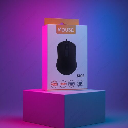 (0825) S006 Orange box wired mouse
