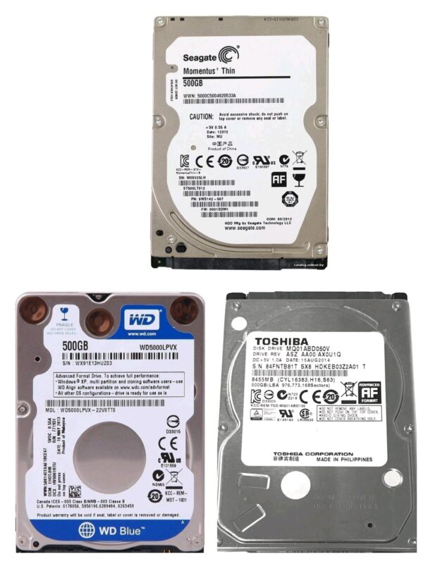 (524) (TDS) Refurbished Laptop HDD 500GB (Seagate, WD, Toshiba) with polyethene Pack (No Warranty) - Image 2