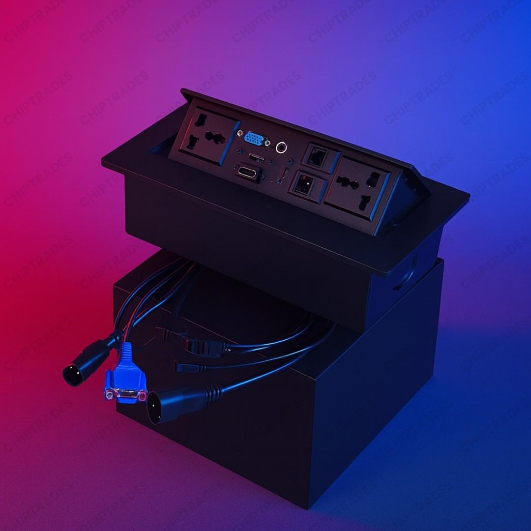 (New 25) Pop up box with type c port (black Colour)