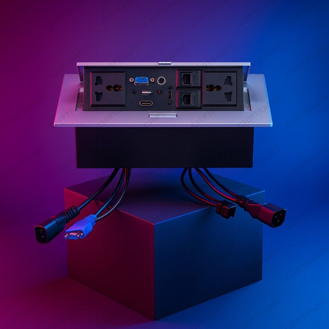 (New 25) Pop up box with type c port (Silver Colour)