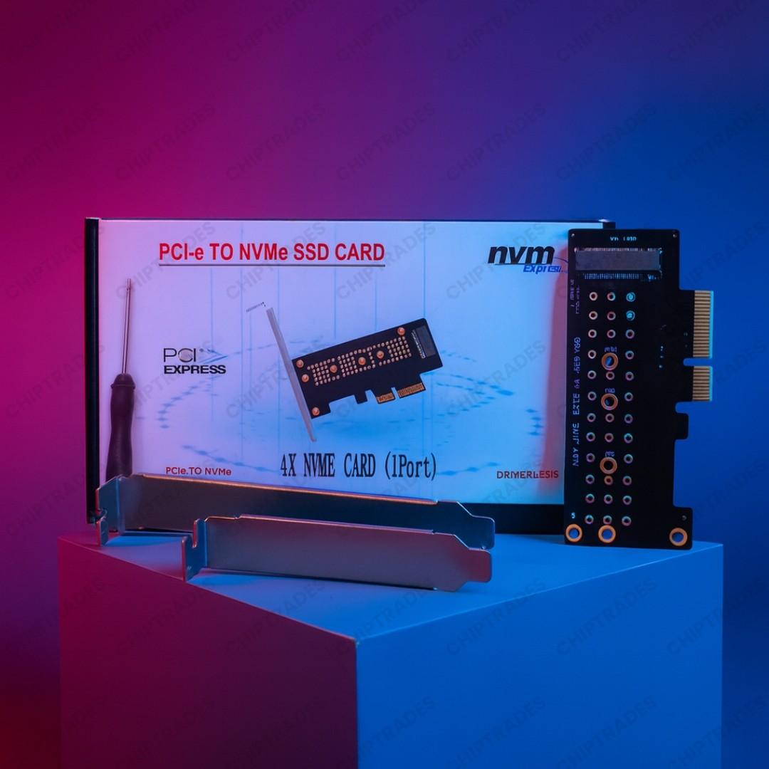 (New 25) 4x NVME card (1 port) with small clamp