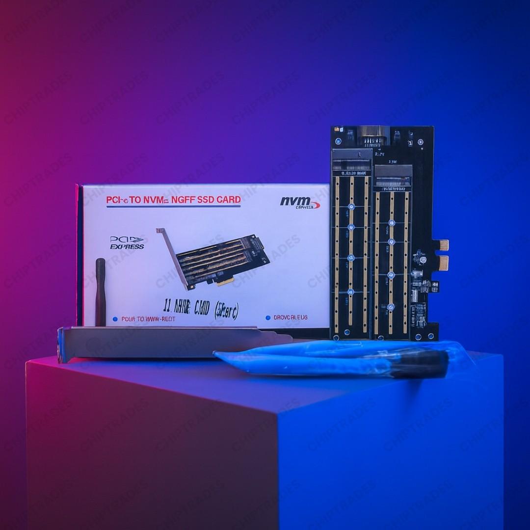 (New 25) 1x NVME +m2 ngff (2port) with small clamp