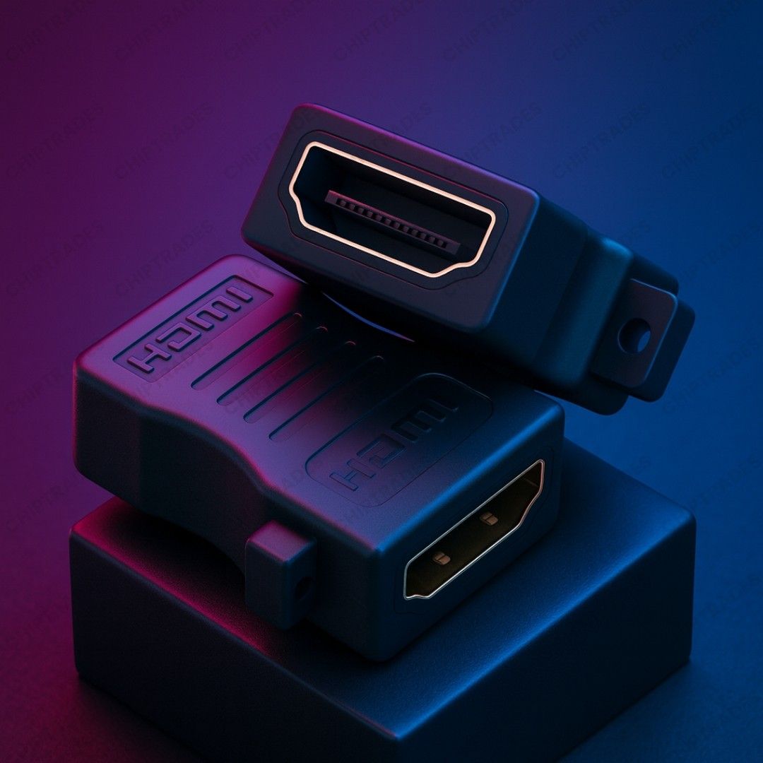 (1225) HDMI female female coupler straight with screw lock