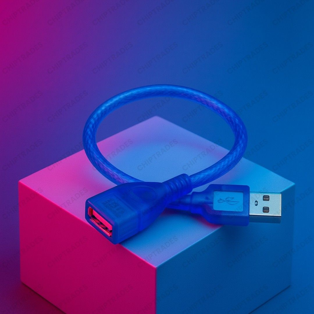 (1225) USB Male female 30cm blue