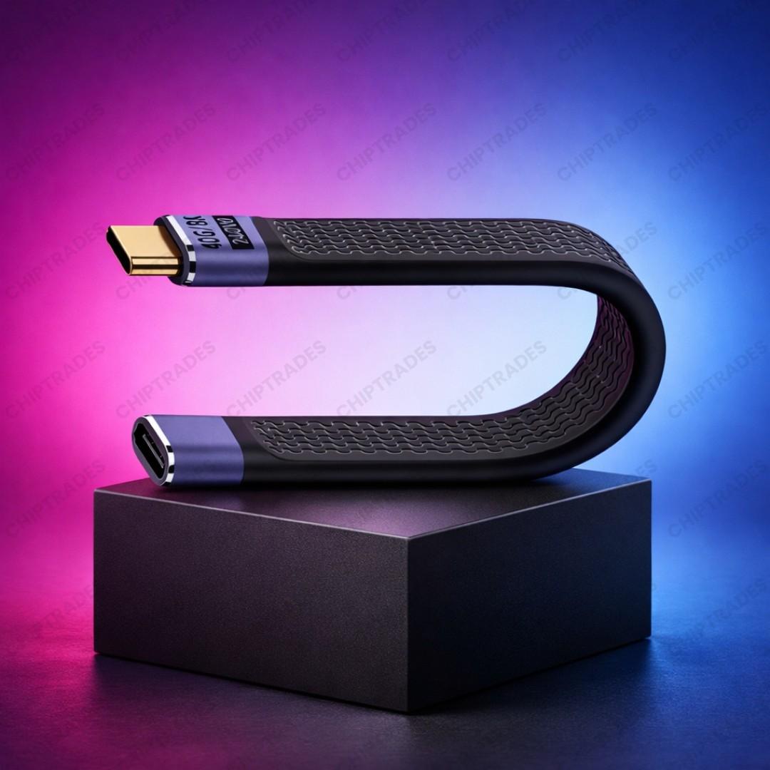 (NEW26) ZC-034 Type C Male Female Usb C Cable 5.3 inch