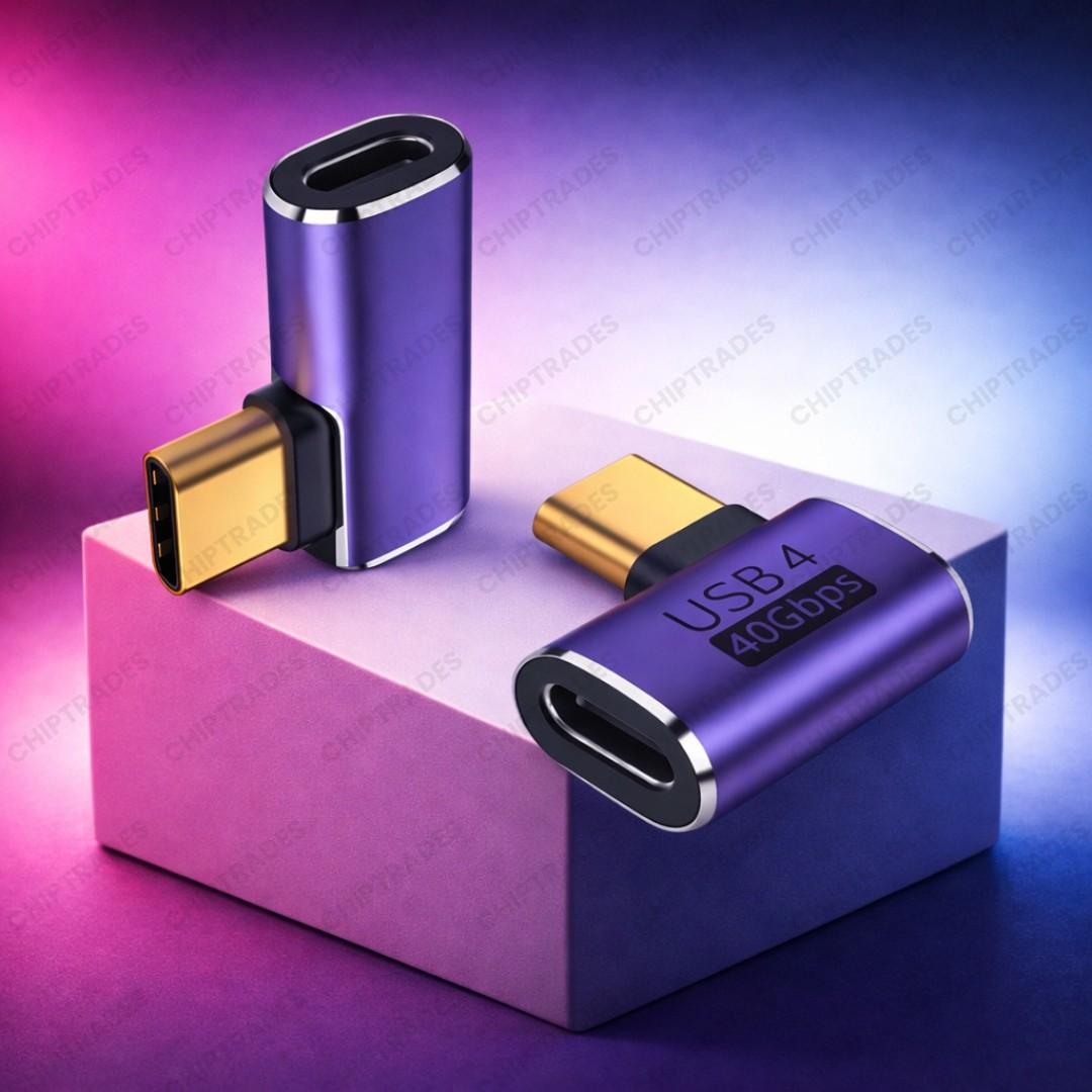 (NEW26) ZC-028 Type C Male Female 40gbps Right Angle