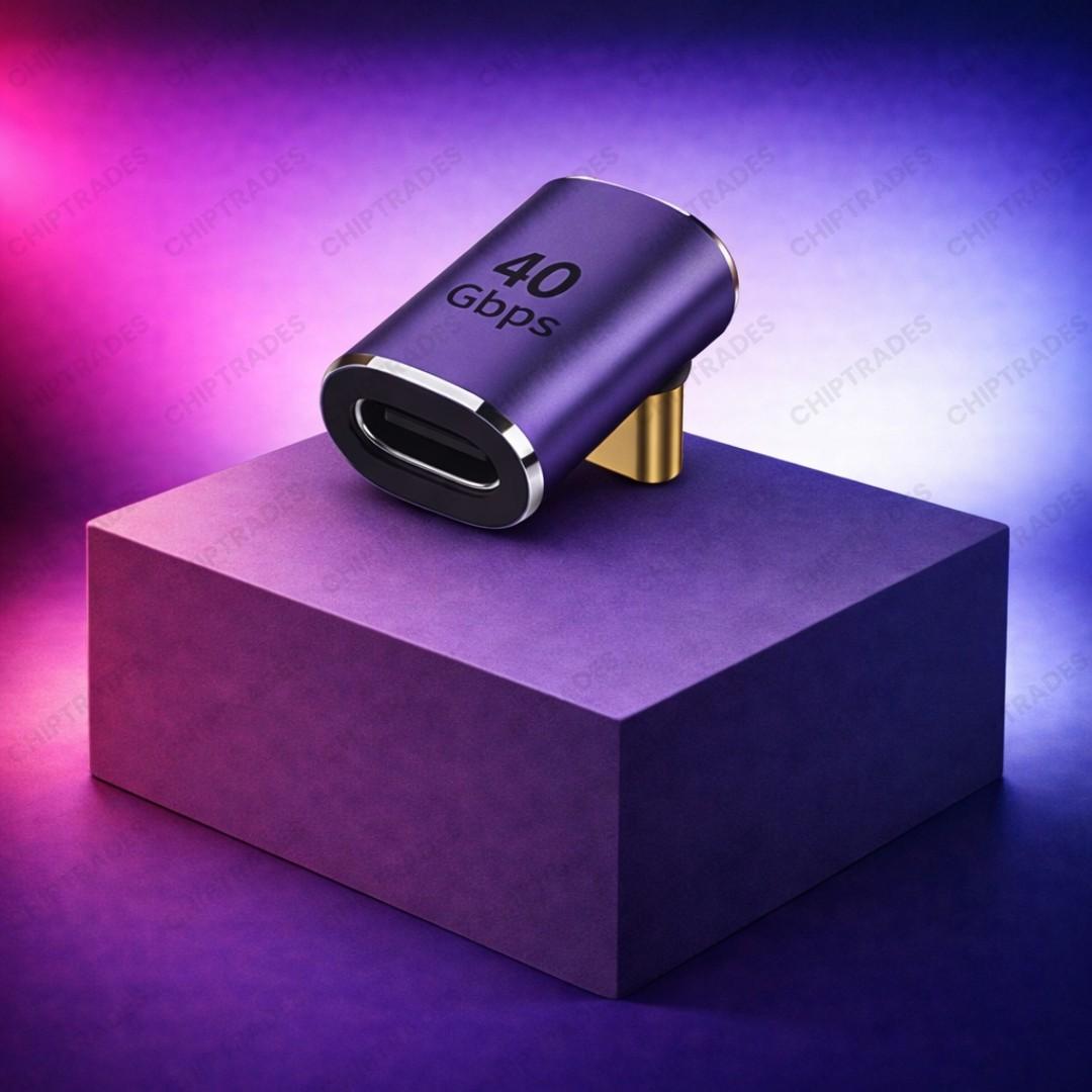 (NEW26) ZC-023 Type C Male Female 90 Degree 40gbps