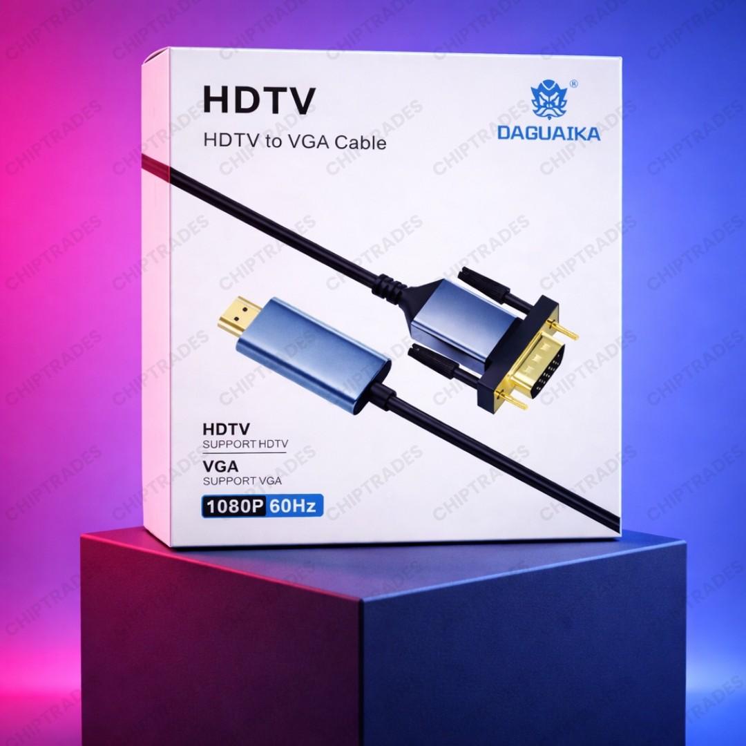 (NEW26) 1080p / 60Hz Hdmi to Vga Cable 2mtr (Box Pack) - H087