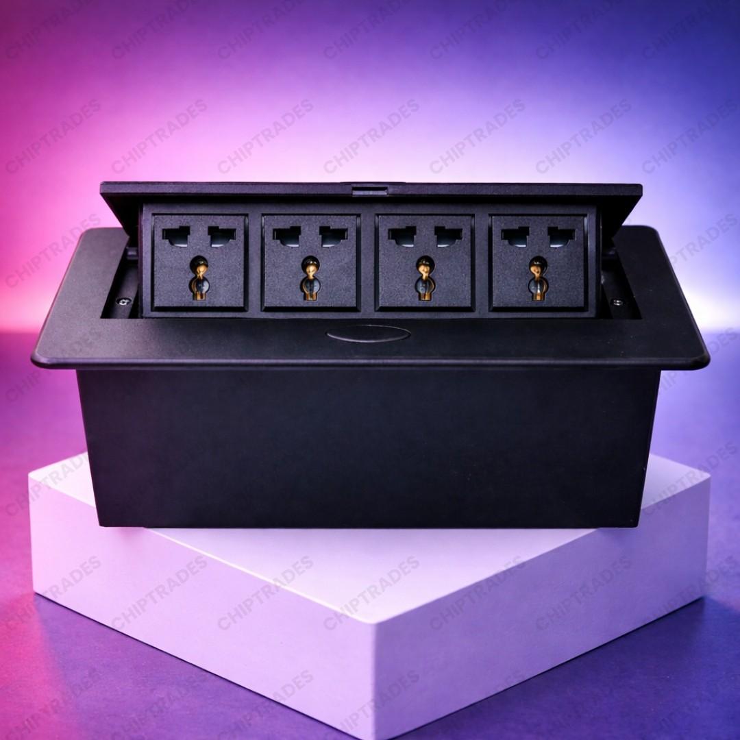 (NEW26) Pop up box BD620-7 (4 socket ) Black model - A077E