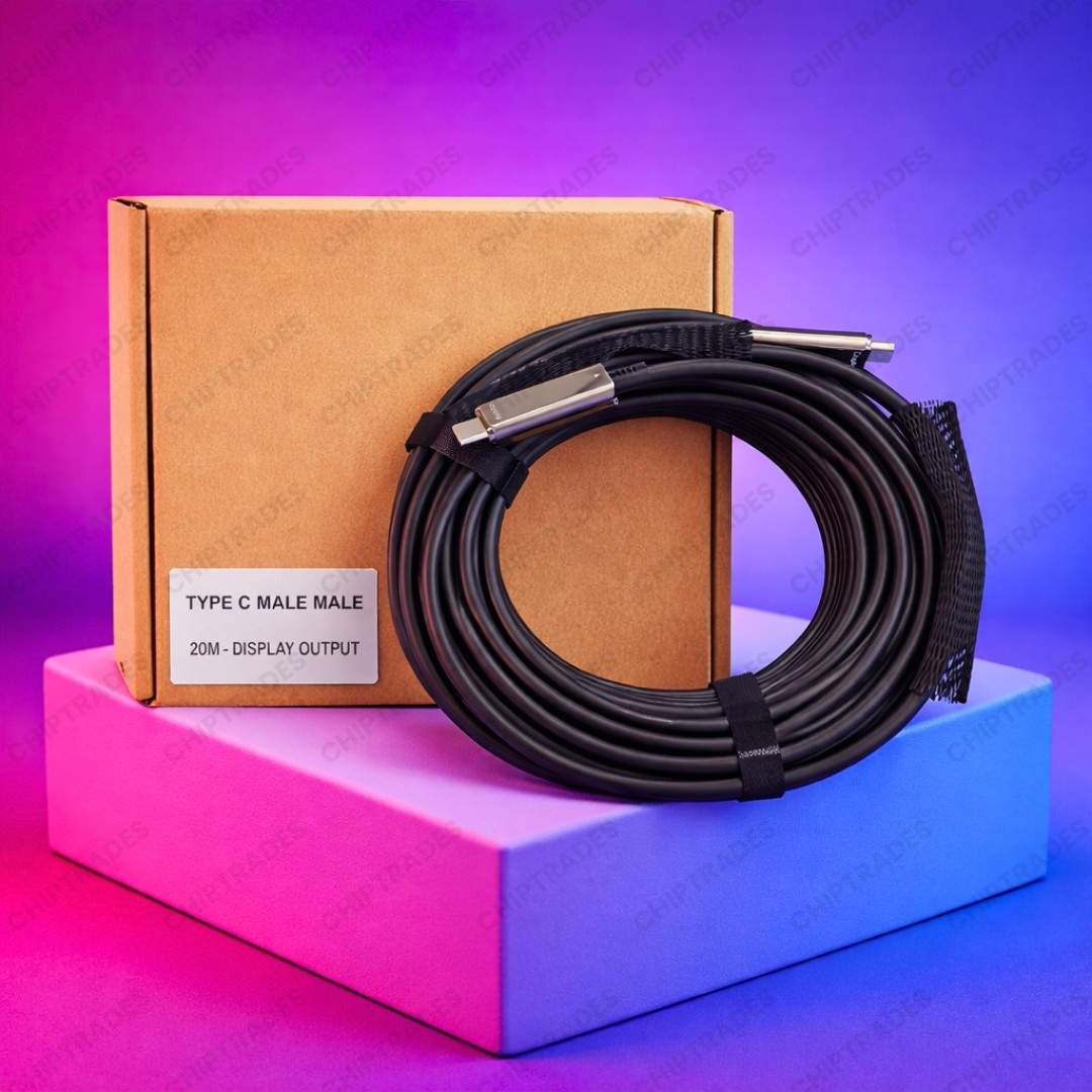 (NEW26) For Display Type C Male Male 20mtr (Fibre) Brown Box - K096