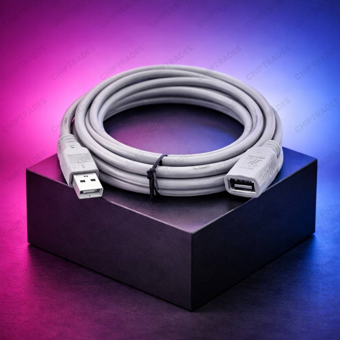 (NEW26) D-174 - Heavy USB Male Female cable 1.8 meter with box (Grey)