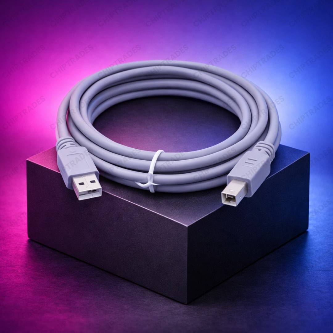 (NEW26) D175- Heavy usb printer cable 1.8 meter with box(GREY)