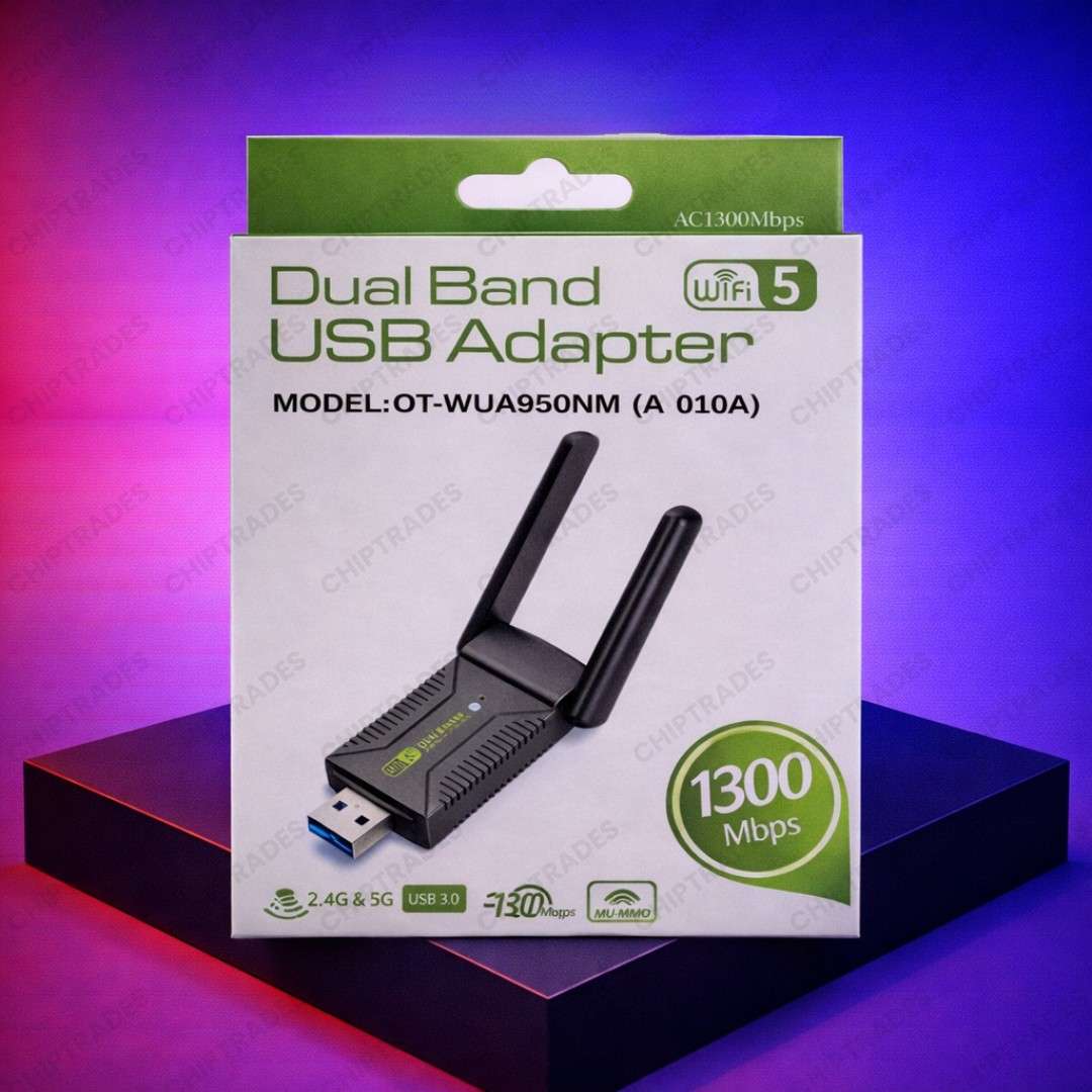 (NEW26) A010A 1300mbps dual band usb adapter (green)