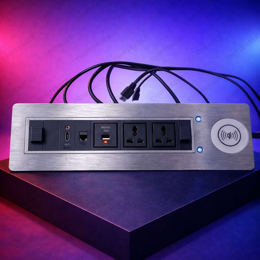 (NEW26) AO77P Pop up box motorized EK9800(w/l charge+2 socket+Usb+c + network+hdmi) Silver