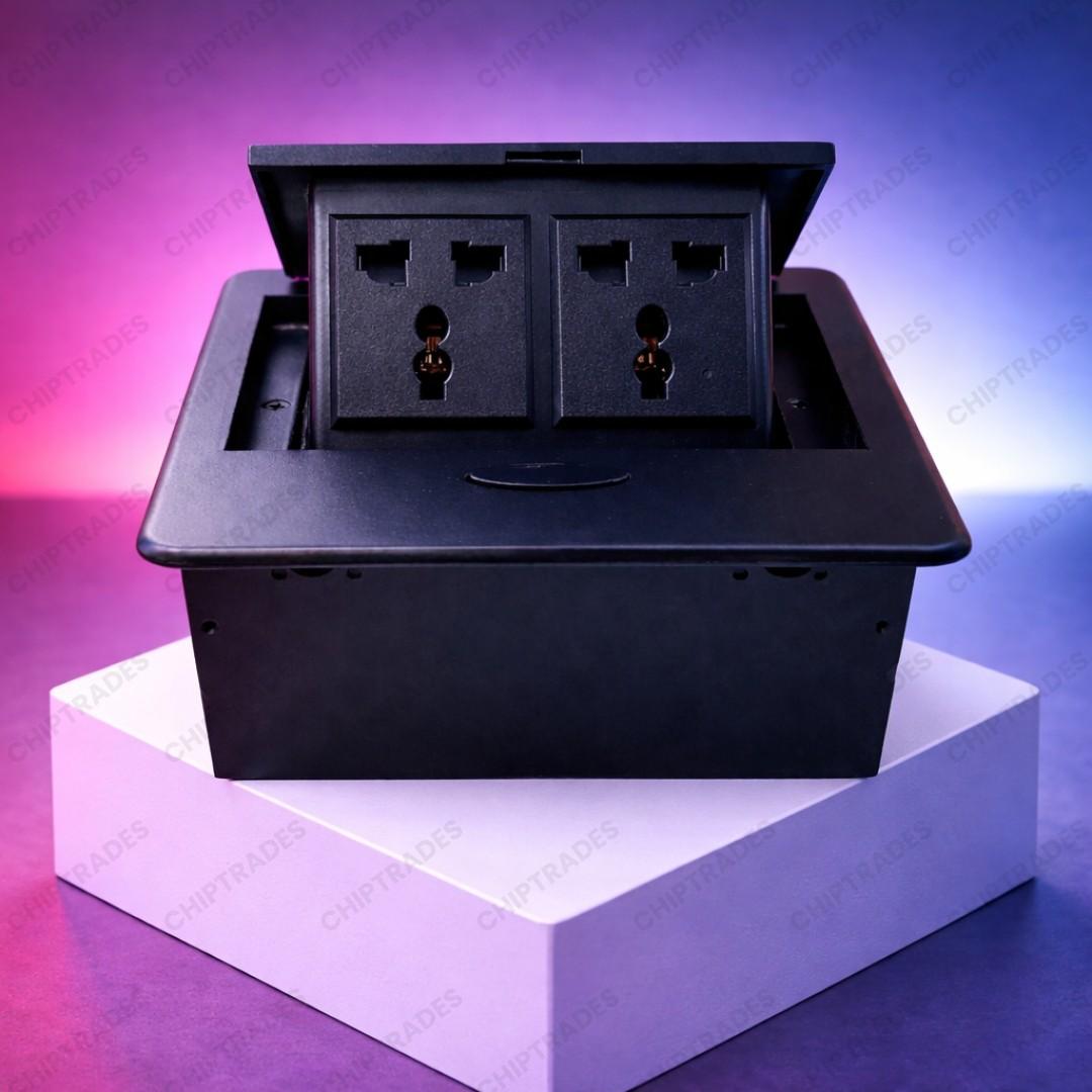 (NEW26) pop up box BD300-5 (2 sockets) black model - AO771