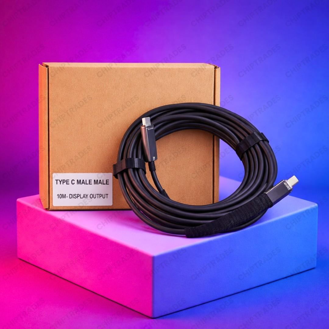 (NEW26) For Display Type C Male Male 10mtr (Fibre) Brown Box - K094