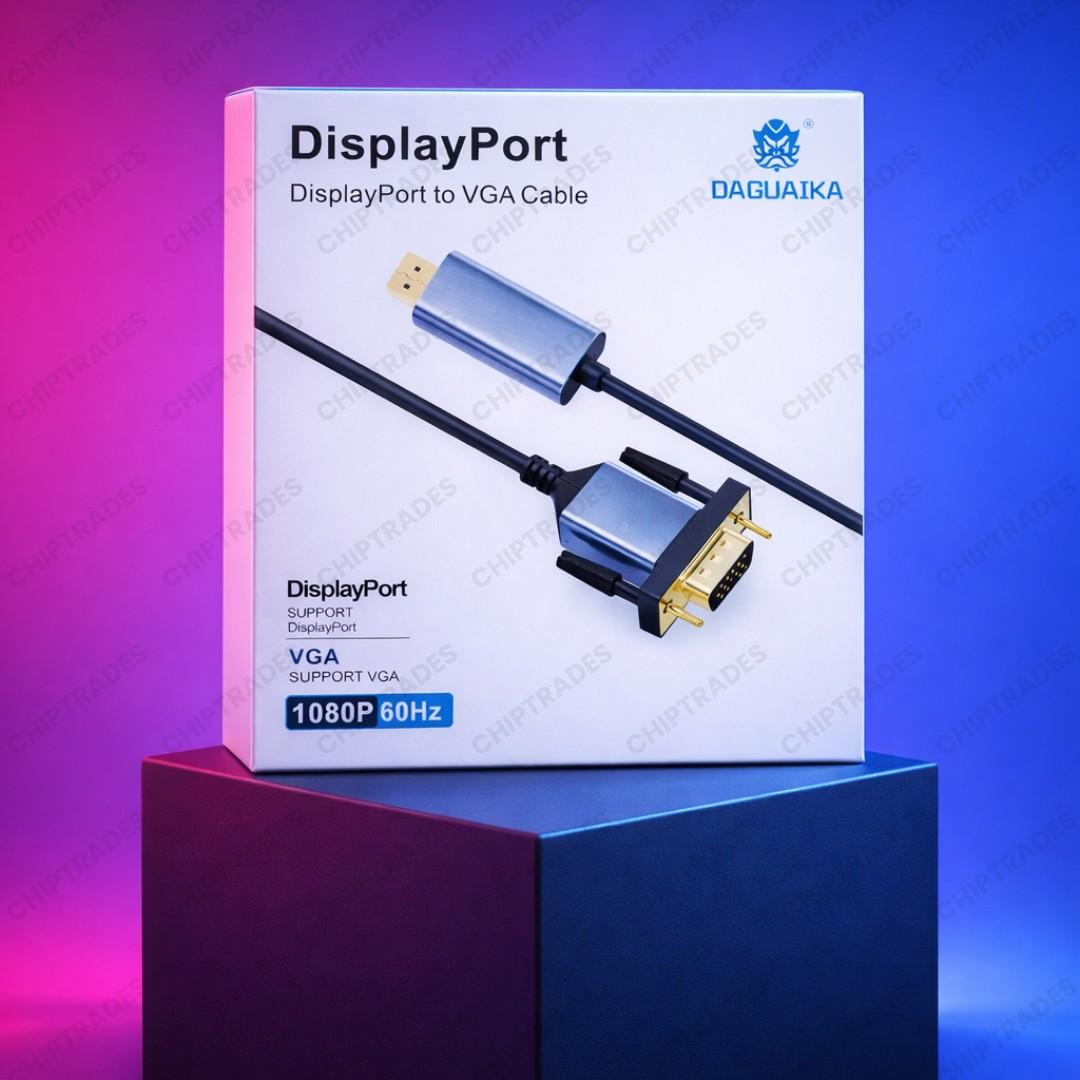 (NEW26) 1080p / 60Hz Dp to Vga Cable 2mtr (Box Pack) - H088