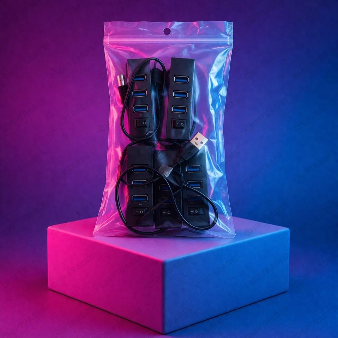 (524) (MD4) (Pack of 5)Chiptrades 4 port 3.0 USB HUB