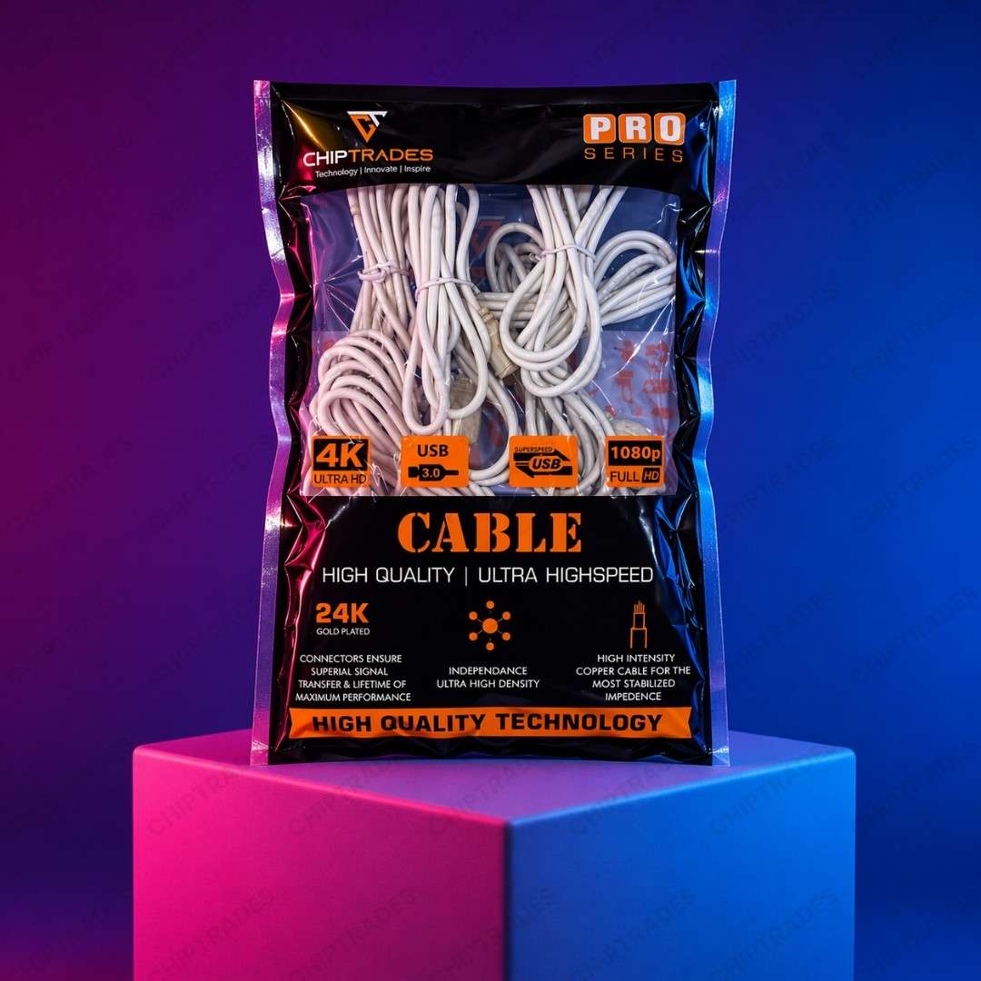 (524) (MD4) CHIPTRADES (PACK OF 1000) USB Male - Female 1.5M CABLE (charging cable)