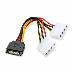 (0726) (NEW26) W019 15 Pin Sata Male to 4 Pin Power Female Y Cable