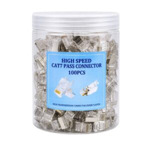 (1225) cat7 pass through metal connector (bottle pack) (pack of 100)
