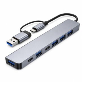 (0726) USB +Type C to 7 in 1 Hub