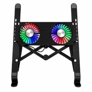 (0526) Laptop stand aluminium with 2 fan (Small brown box) - P023J