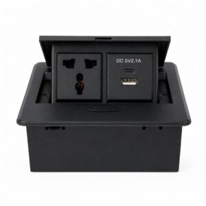 (NEW26) pop up box BD300-5 (2 sockets) Silver model - AO77J