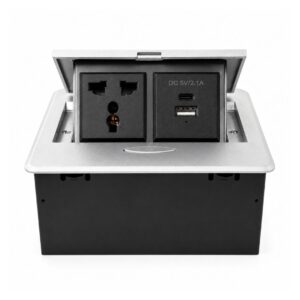 (NEW26) pop up box BD300-6 (1 socket+1 usb +1 type c ) Black model - AO77G