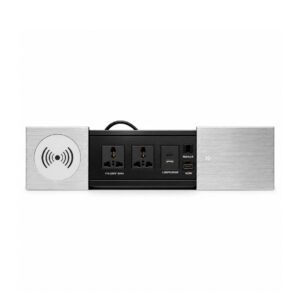 (NEW26) Pop up box slip socket BC-01 (W/L Charge +2 socket +usb+C+network+hdmi) Silver