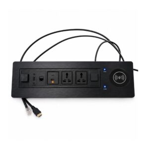 (NEW26) AO77O Pop up box motorized EK9800(w/l charge+2 socket+Usb+c + network+hdmi) Black