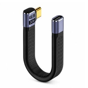 (NEW26) ZC-031 Type C Male (Right Angle) to Female Usb C Cable 5.3 inch