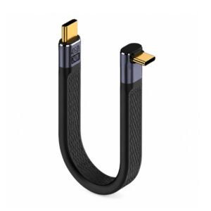 (NEW26) ZC-033 Type C Male to Male (Right Angle) Usb C Cable 5.3 inch