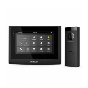 (524) Onetouch, VDP Kit, 7 Inch SIP Linux Based Screen(Dual Interface), PoE Based, Black, Silver + 1.3MP Camera (PREPAID)