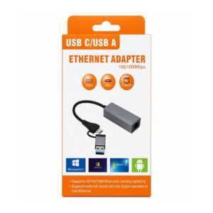 (0726) Type c + usb 3.0 to lan 1000 MBPS orange box