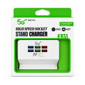 (0526) USB Charger Hub 6 Port with Mobile Stand