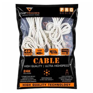 (524) (MD4) CHIPTRADES (PACK OF 10) USB Male - Female 1.5M CABLE (charging cable)